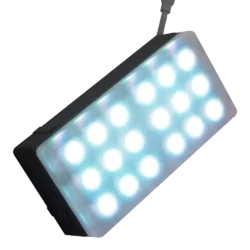 На фото тротуарная плитка светодиодная 100x200 с голубой подсветкой