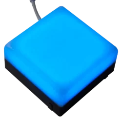 На фото светящаяся плитка изготовление – House SAF 120x120 синяя